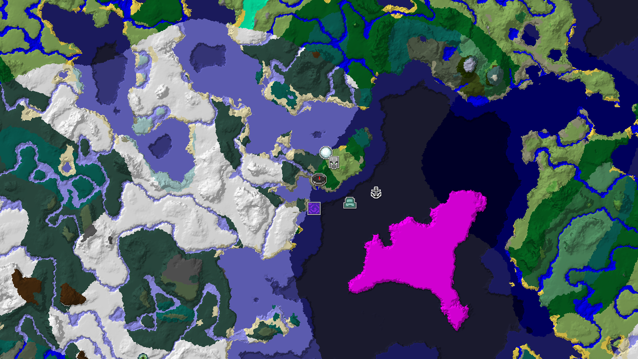 Spawn Near a Cold Ocean Monument and Mushroom Fields