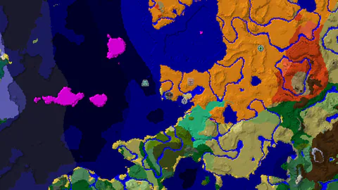 Ocean Monument and Jungle Near Desert Spawn