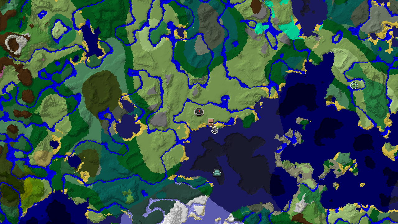 Waterside Village in Plains, with Taiga and Ocean