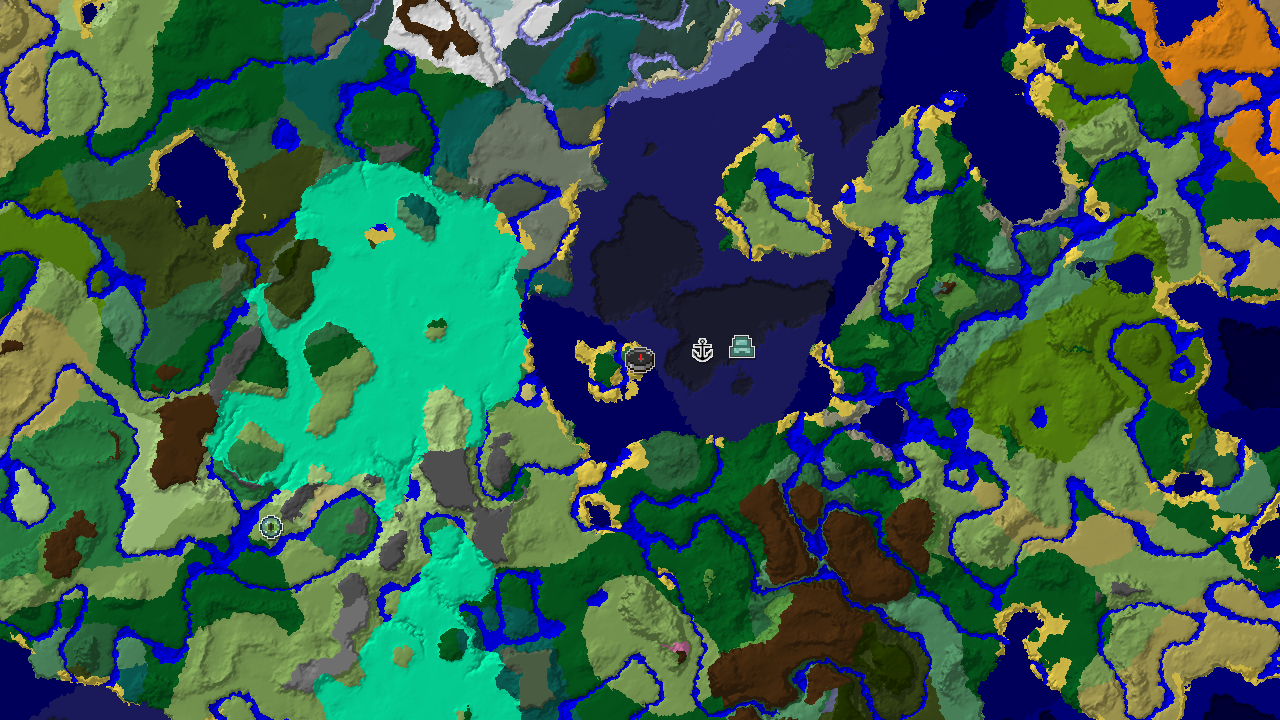 Ocean Monument Near Spawn in a Varied Forest and Ocean World