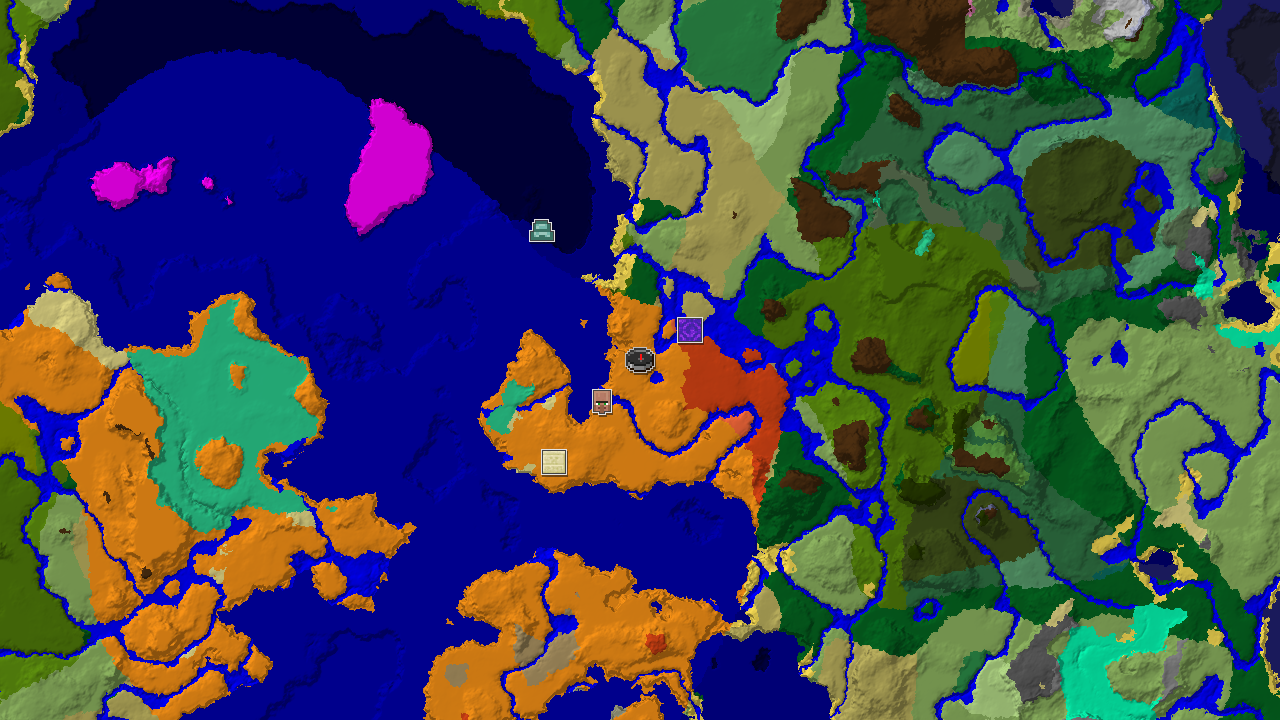 Desert Spawn with Nearby Eroded Badlands and Warm Ocean