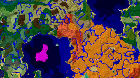 Desert Spawn with Nearby Eroded Badlands and Warm Ocean