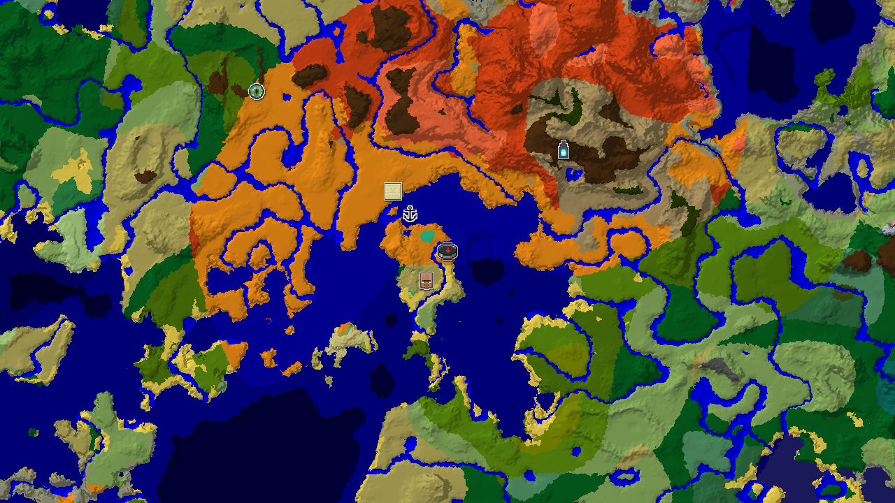 Desert Spawn with Nearby Village and Mangrove Swamp