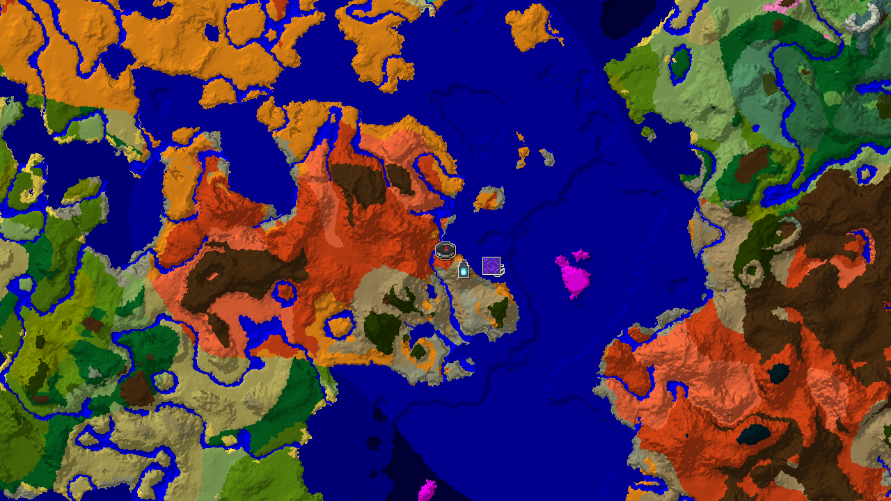 Badlands and Warm Ocean with a Nearby Ancient City