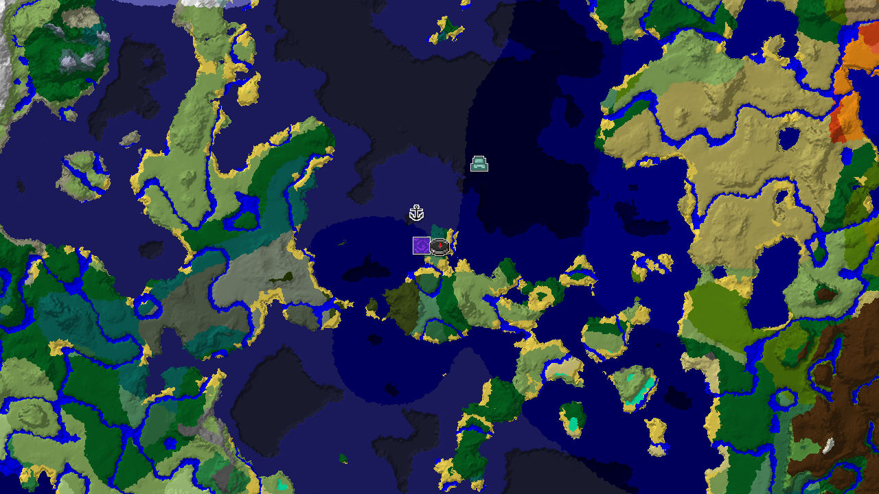 Ocean Monument Near Spawn in a Taiga and Birch Forest World