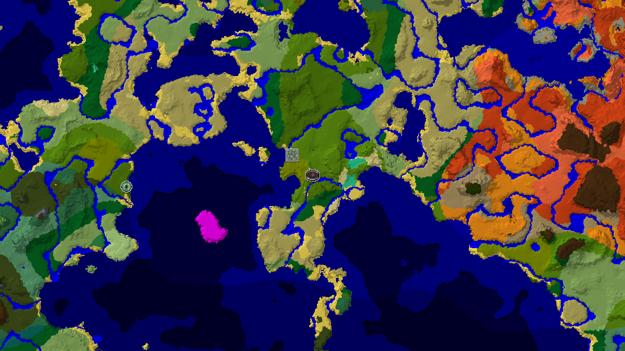 Jungle World with Nearby Bamboo and Coastal Biomes