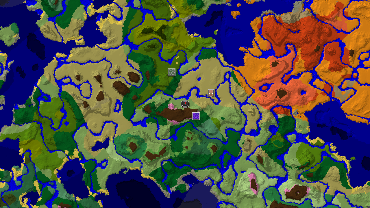 Cherry Grove and Jungle Near Spawn in a Varied World