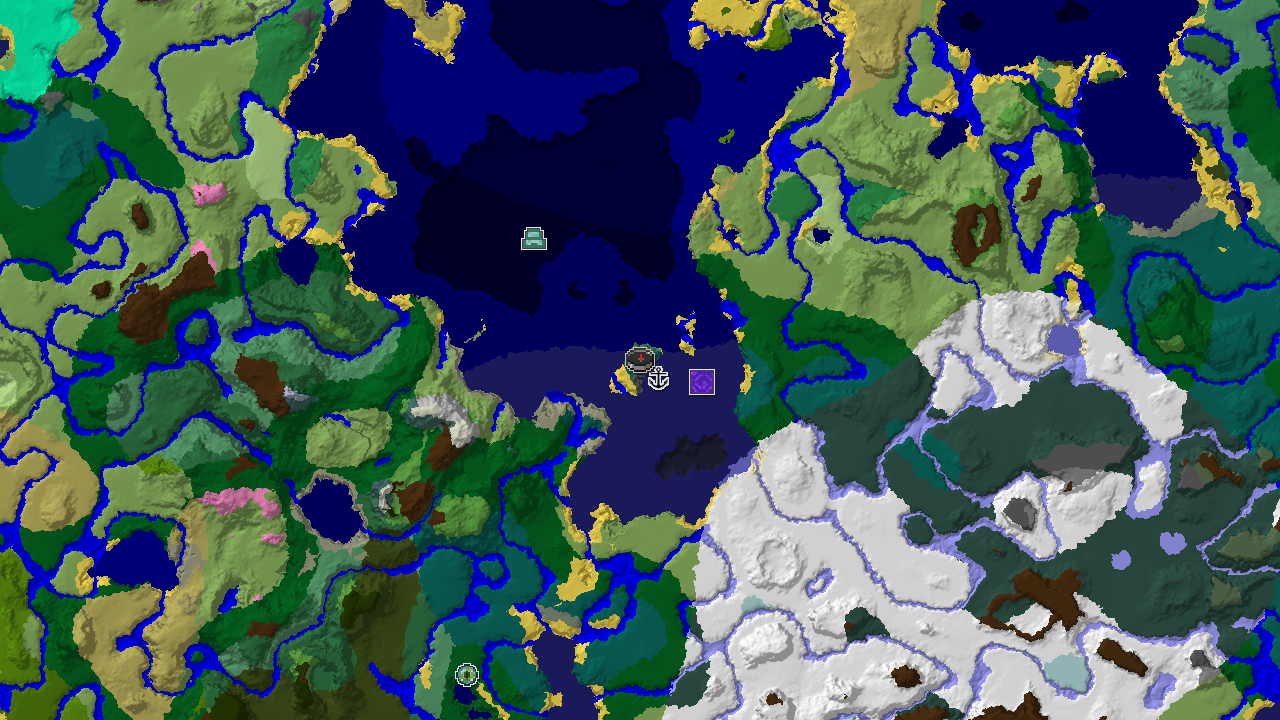 Ocean Monument Near Spawn in a Cold, Varied Seed