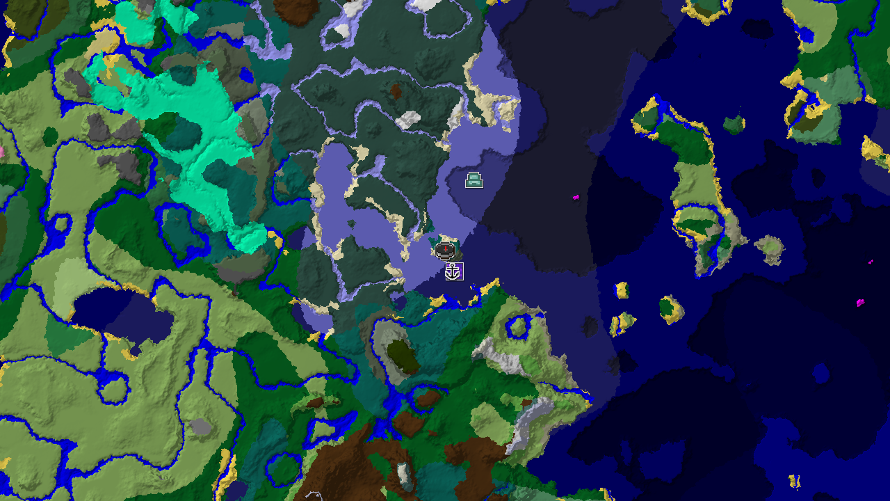 Frozen Ocean and Taiga with Nearby Ocean Monument