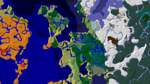 Spawn Near a Waterside Village in Old Growth Birch