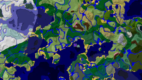 Ocean Monument Near Spawn in a Varied Forest World