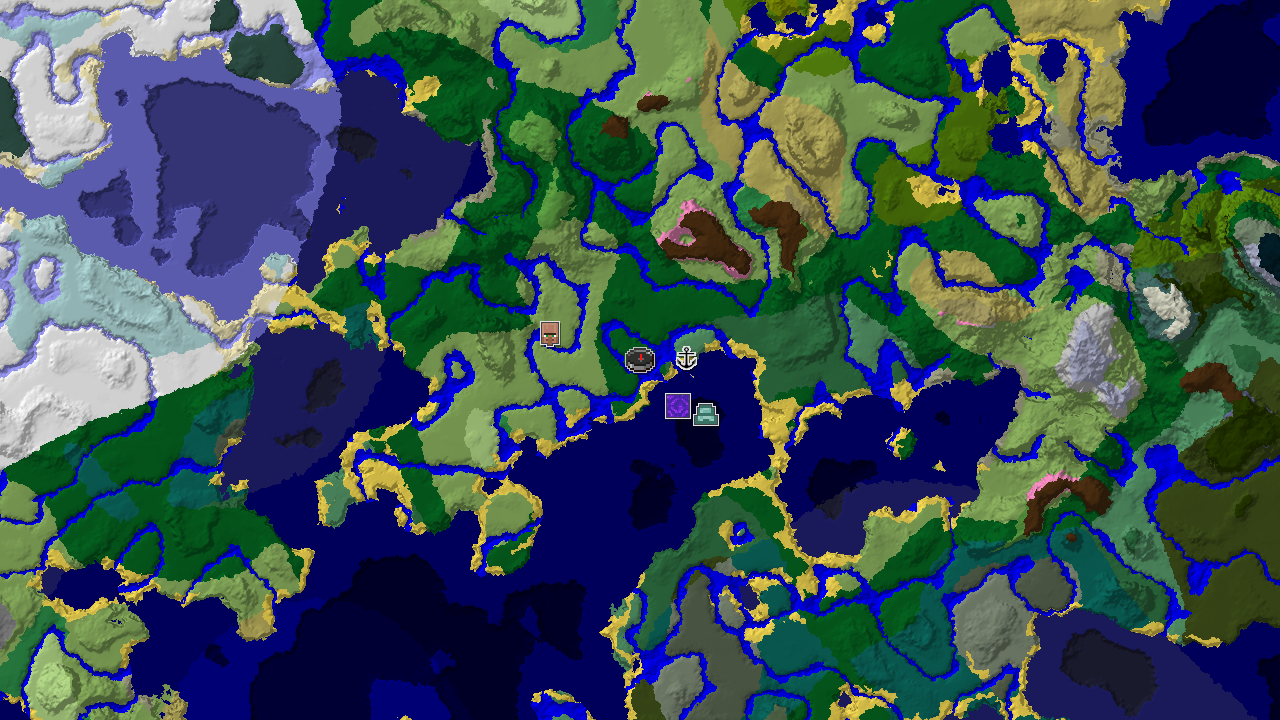 Ocean Monument Near Spawn in a Varied Forest World
