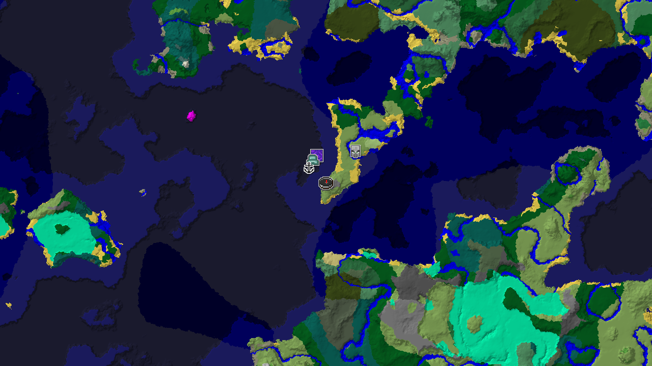 Ocean Monument Near Spawn in a Hilly Coastal World