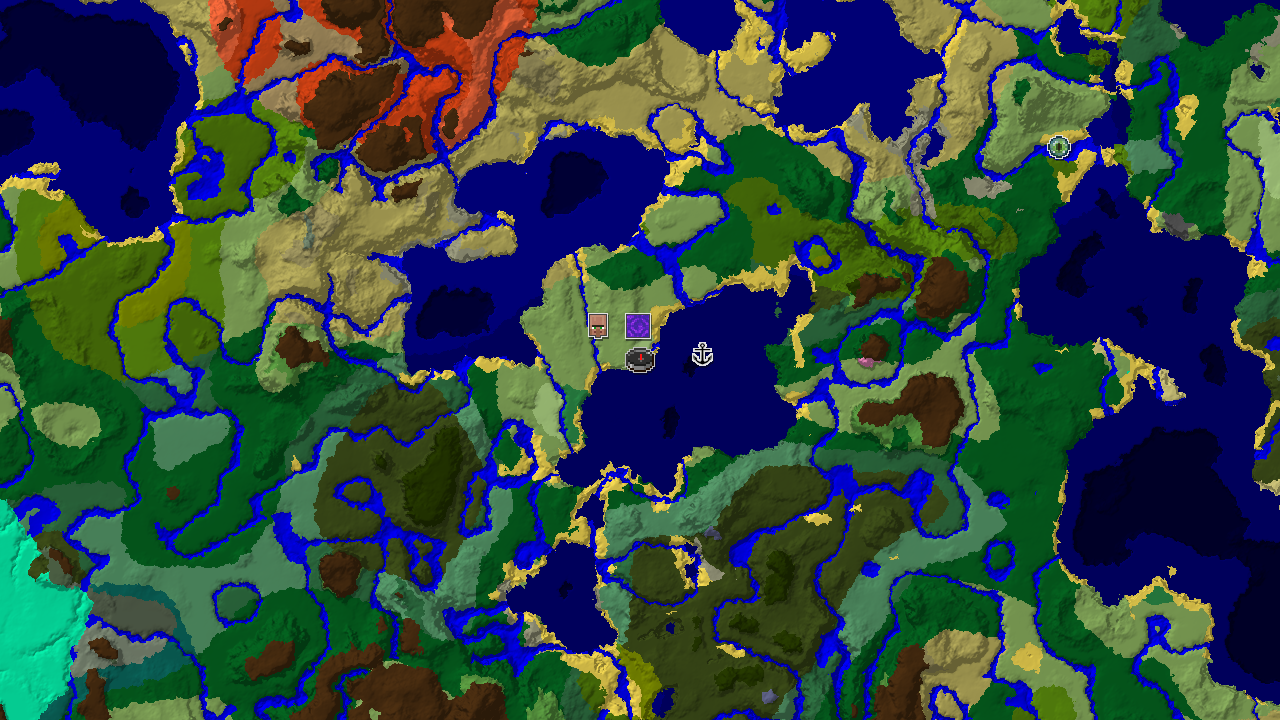 Waterside Village and Diverse Biomes Near Spawn