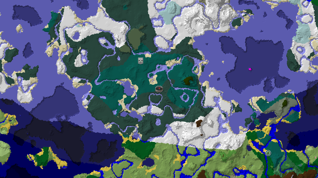 Varied Cold Biomes and a Close Pillager Outpost