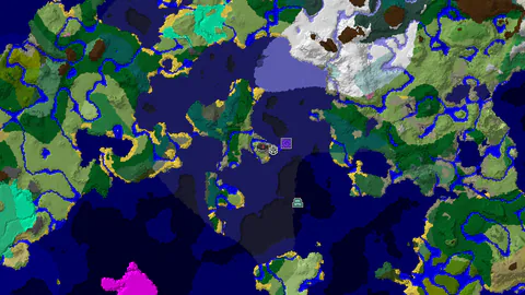 Ocean Monument Near Spawn in a Cold Ocean World