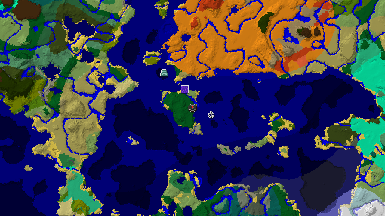 Ocean Monument Near Spawn in a Diverse Coastal World