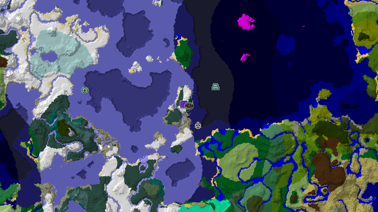 Ocean Monument Near Spawn in a Freezing Expanse