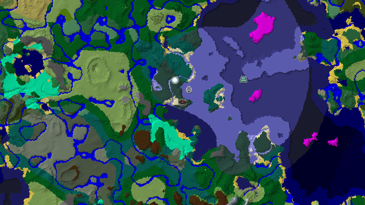 Frozen Ocean and Taiga with Nearby Ocean Monument