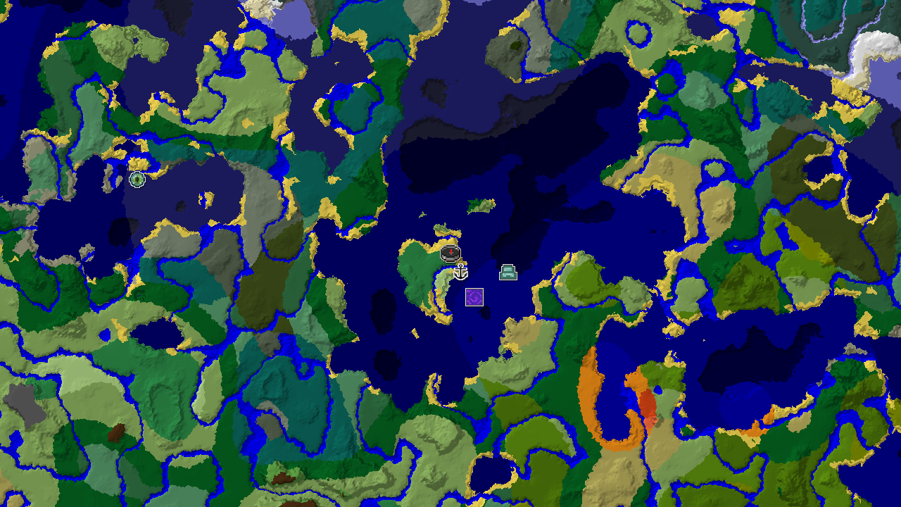 Flower Forest Spawn with Nearby Shipwreck and Ocean Monument