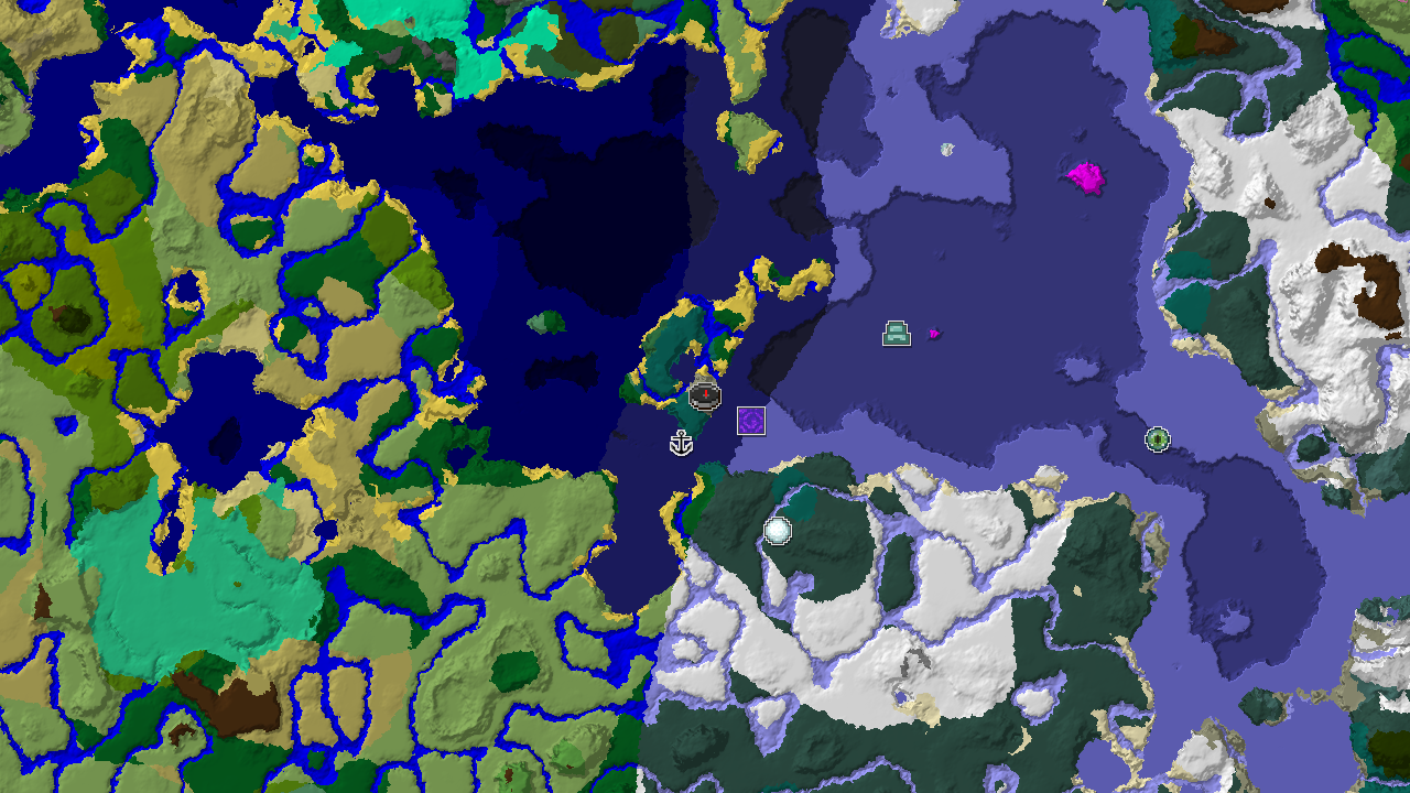Ocean Monument Near Spawn in a Taiga and Cold Ocean World