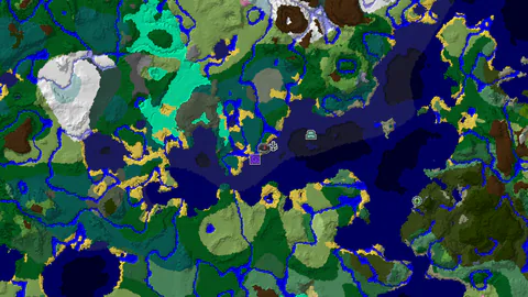 Ocean Monument Near Spawn in a Taiga and Forest World