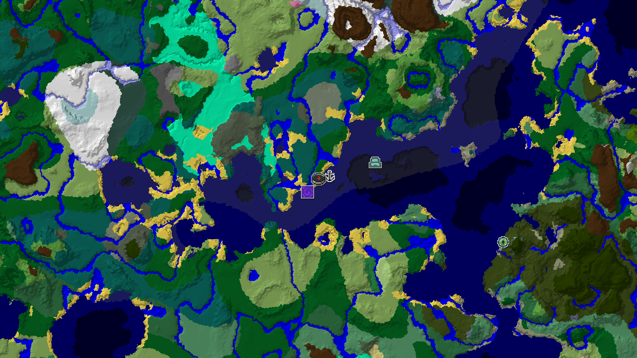 Ocean Monument Near Spawn in a Taiga and Forest World
