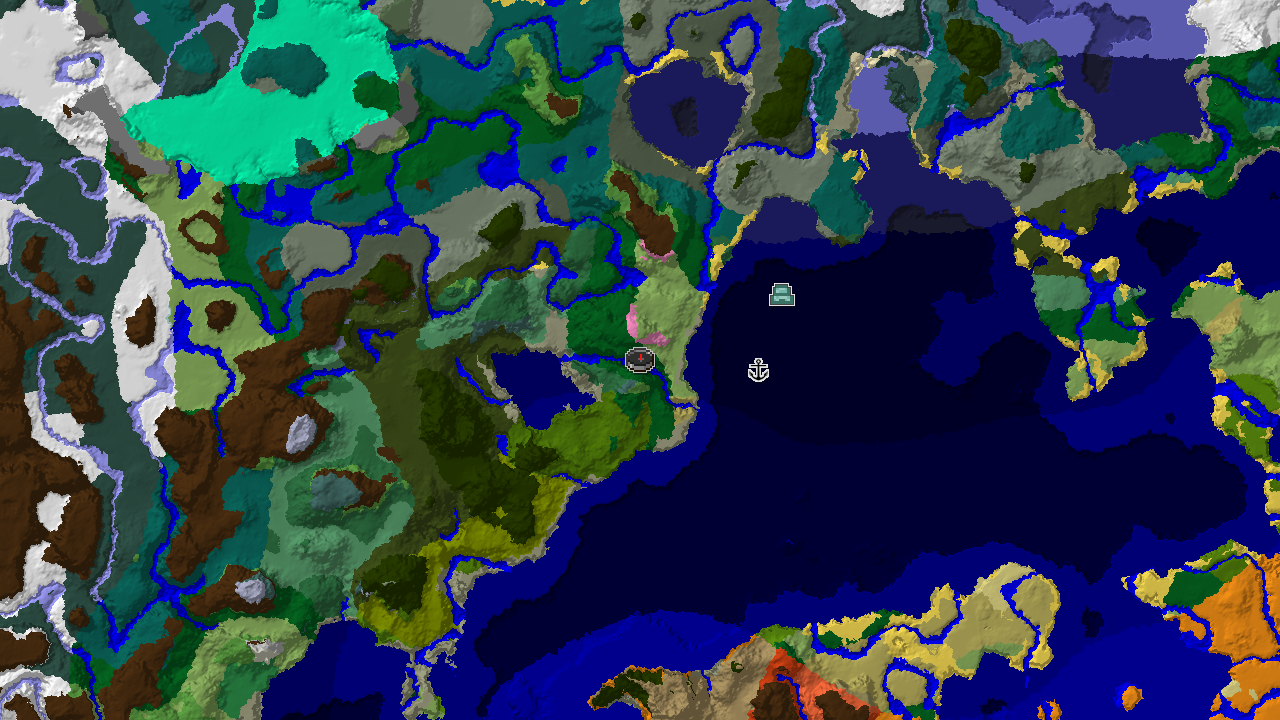 Ocean Monument and varied biomes near spawn