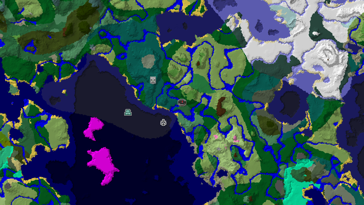 Ocean Monument and Pillager Outpost Near Birch Forest Spawn
