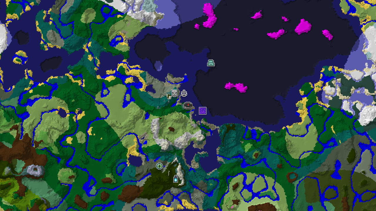 Spawn in a Forest with Nearby Ocean Structures and Ancient City