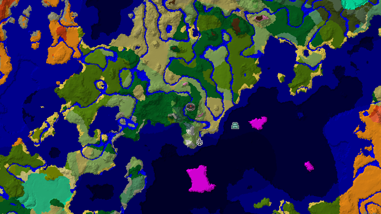Cherry Grove Amidst Diverse Biomes at Spawn