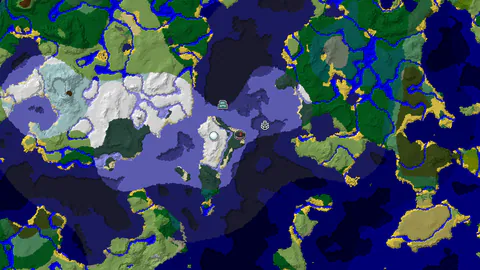 Frozen Ocean and Snowy Taiga with Nearby Ocean Monument