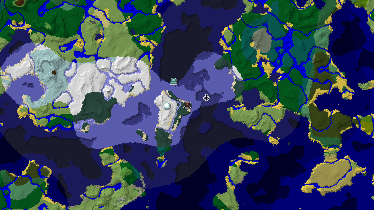 Frozen Ocean and Snowy Taiga with Nearby Ocean Monument