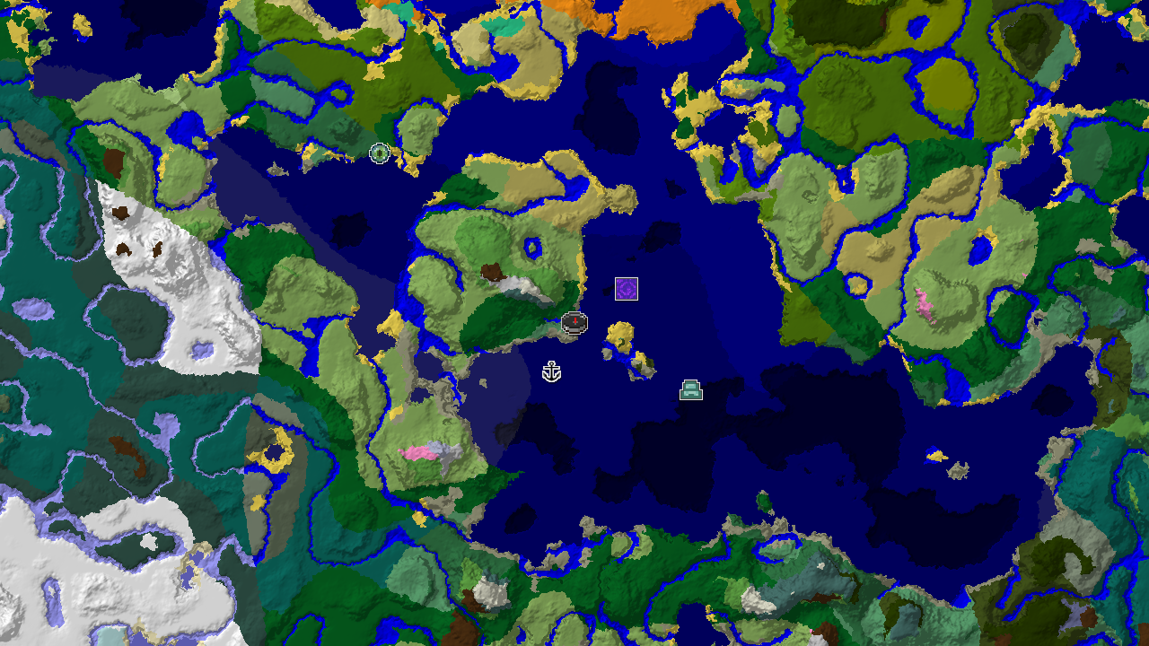 Ocean Monument Near Spawn in a Diverse Coastal World