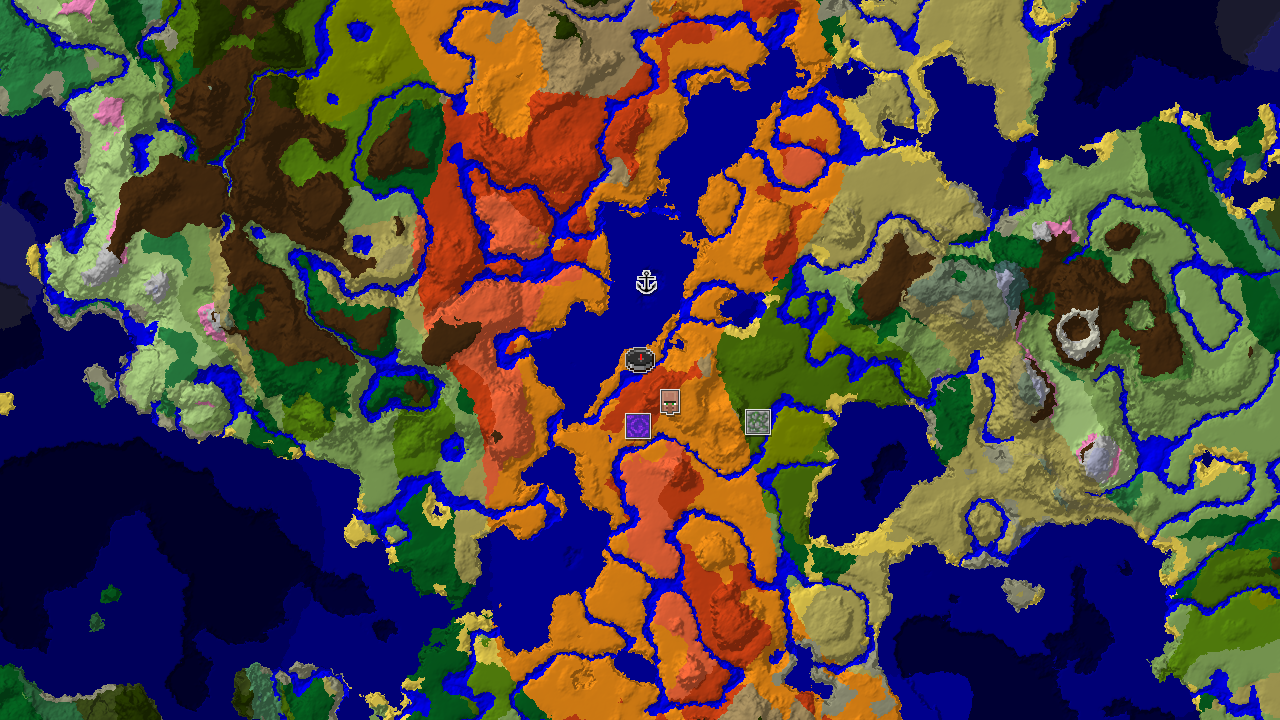 Waterside Village in a Desert and Badlands Landscape