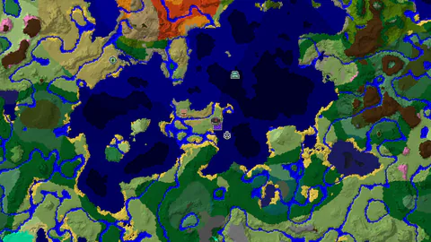 Ocean Monument Near Spawn in a Plains and Ocean World