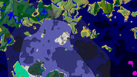 Frozen Ocean Spawn with a Waterside Village Nearby