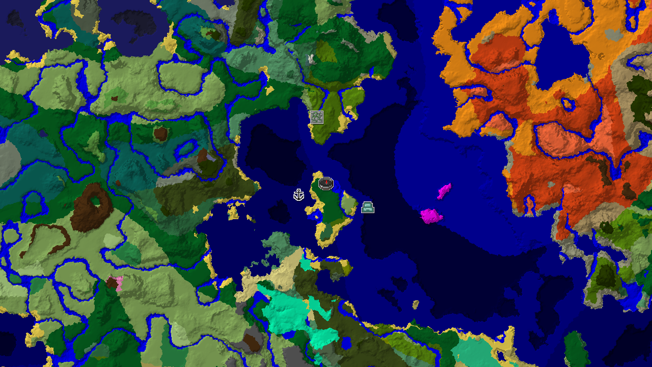 Ocean Monument and Jungle Temple Near a Forest Spawn