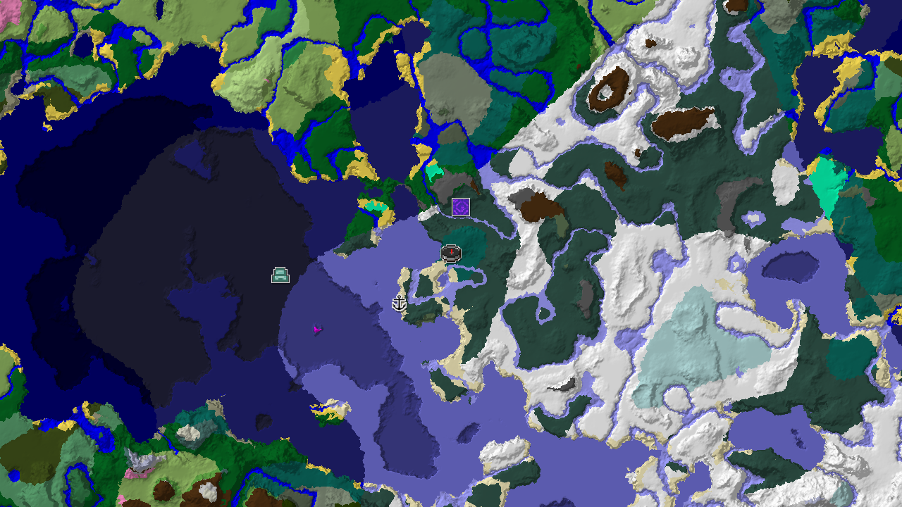 Frozen Tundra with Nearby Ocean Monument and Portal