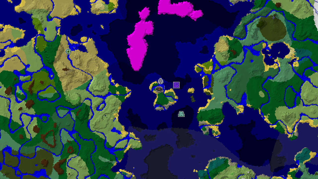 Ocean Monument and Mushroom Fields near Spawn