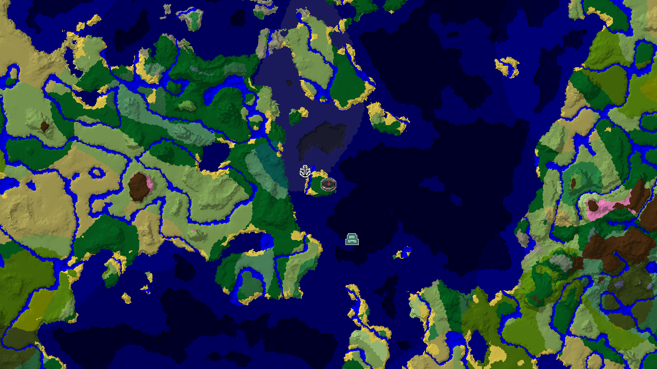 Spawn in Forest with Nearby Ocean Monument and Shipwreck