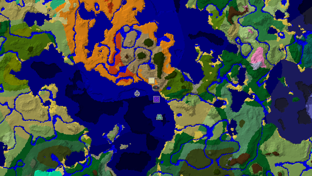 Spawn in Desert, Near Wooded Badlands and Warm Ocean