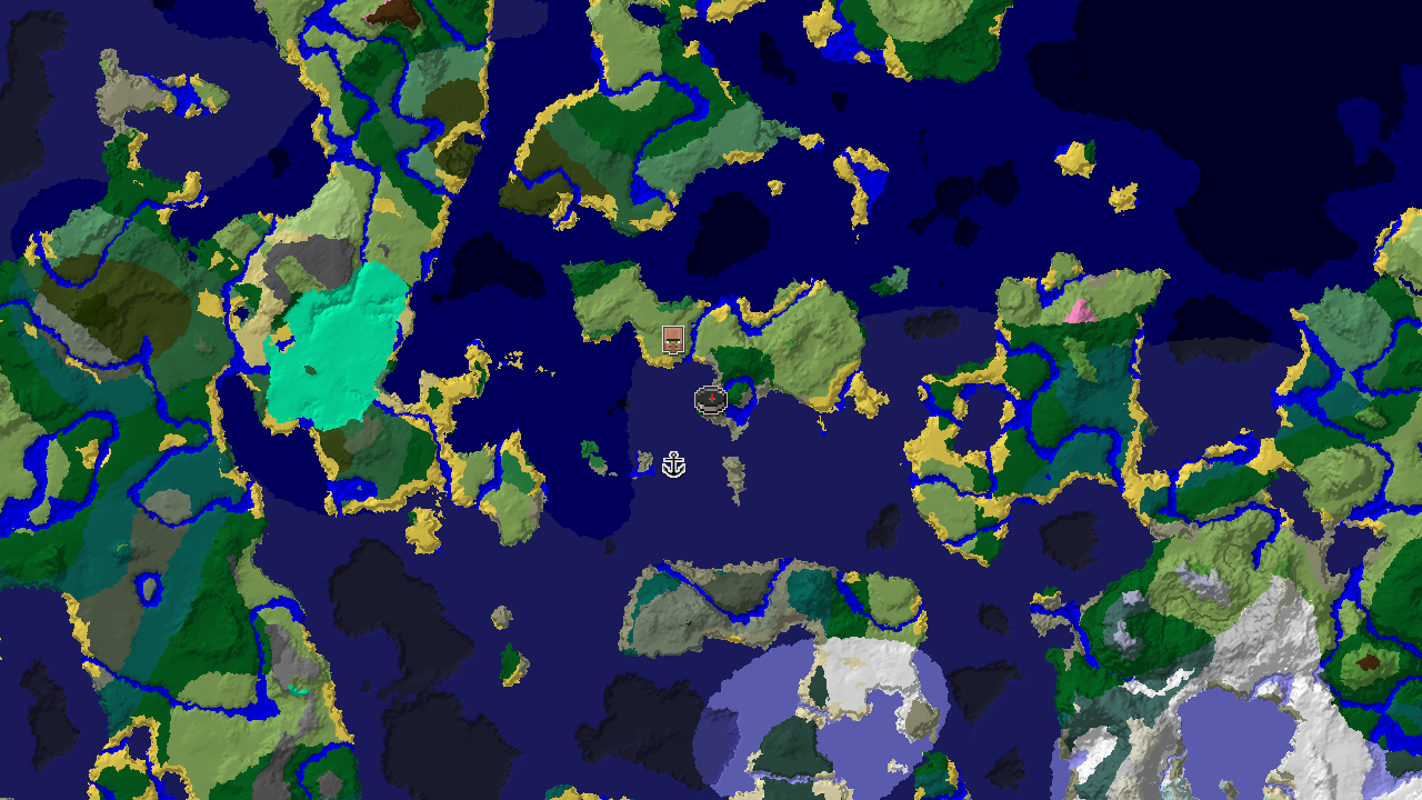 Waterside Village, Cold Ocean, and Forest Near Spawn