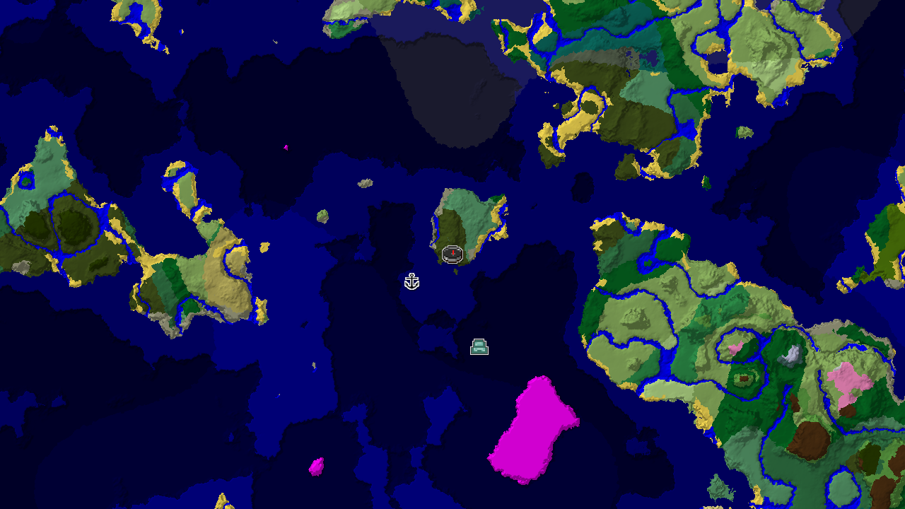 Ocean Monument and Mushroom Fields near a Dark Forest Spawn