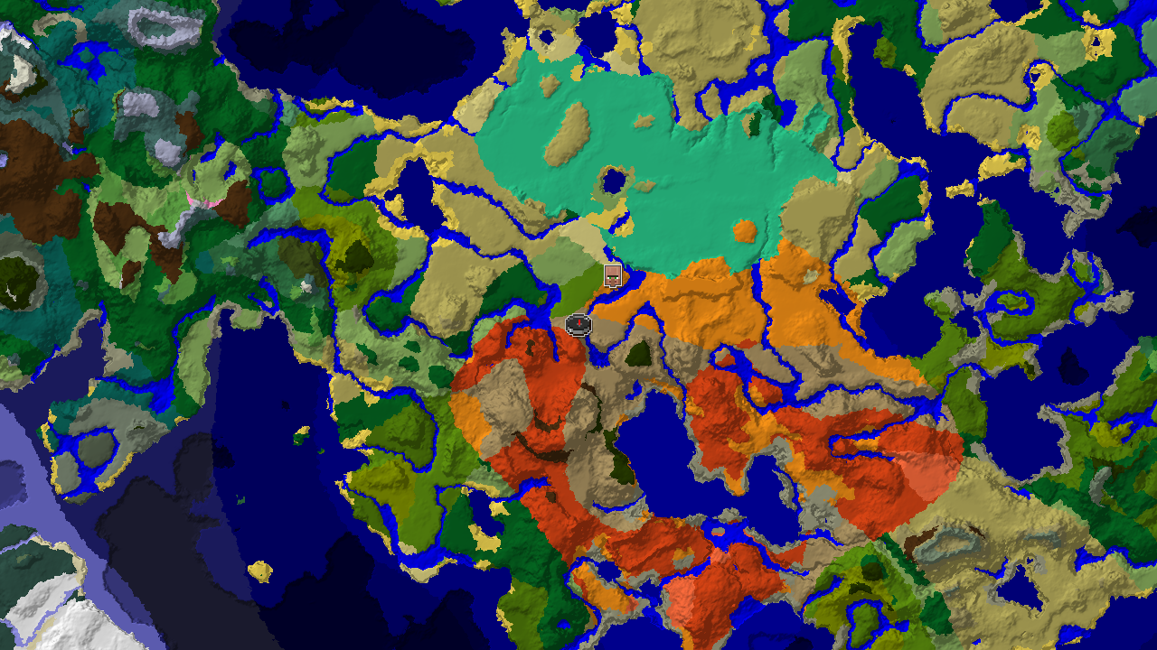Waterside Village in Diverse Badlands Terrain