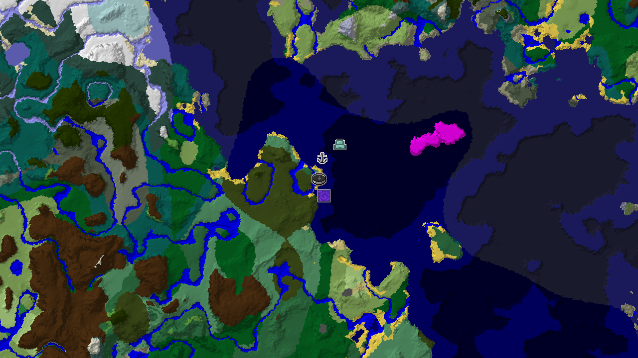 Dark Forest Spawn with Nearby Ocean Monument and Shipwreck