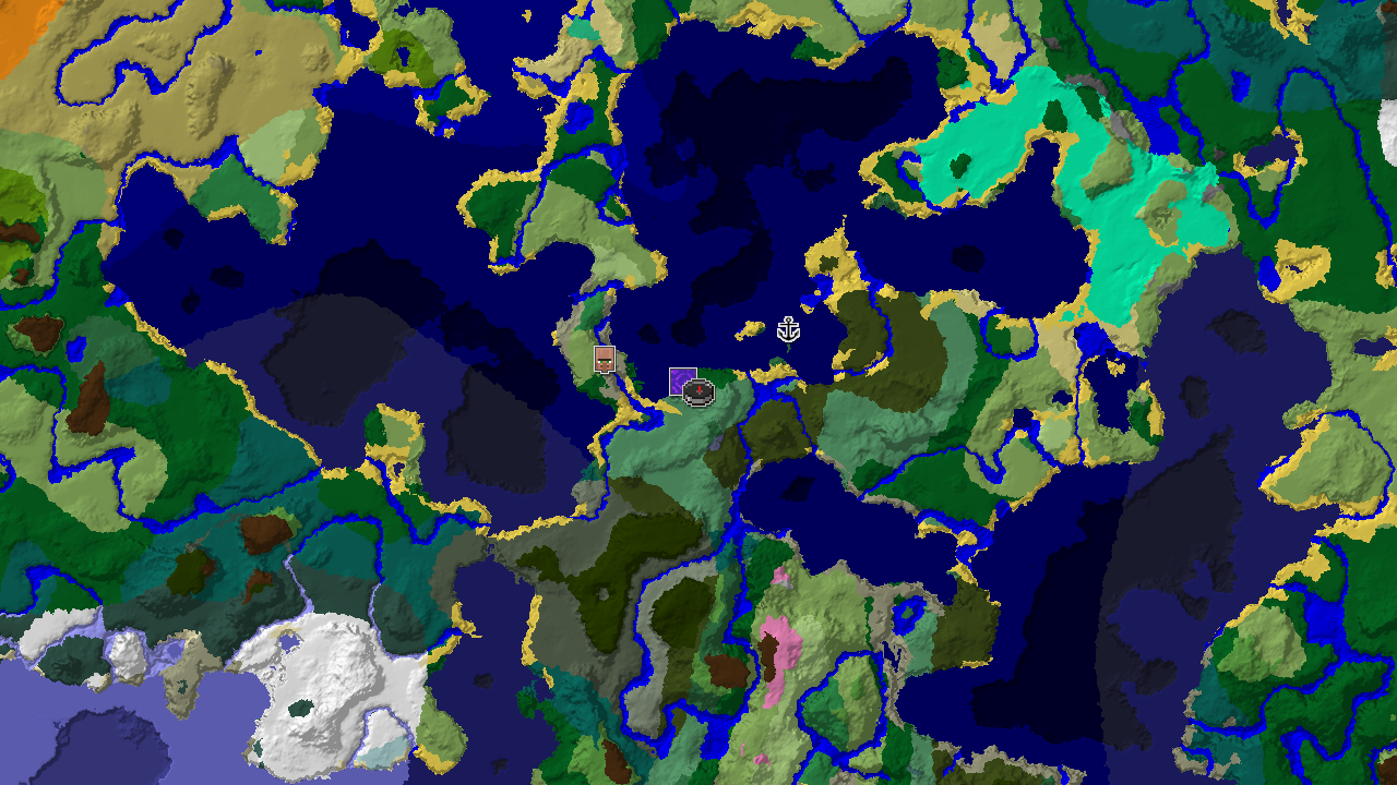 Forest Spawn with Nearby Pale Garden and Coastal Structures