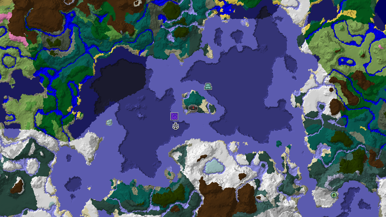 Spawn in a Stony Shore with a Monument nearby