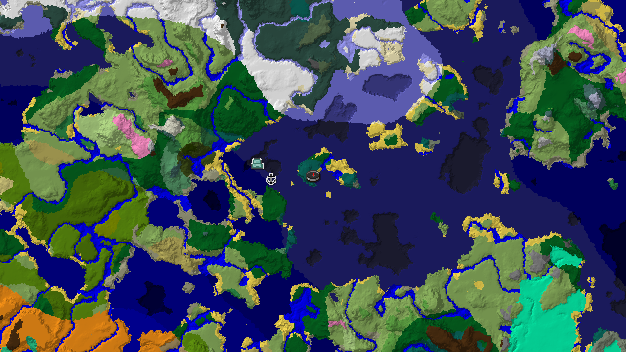 Ocean Monument, Shipwreck, and Taiga Spawn