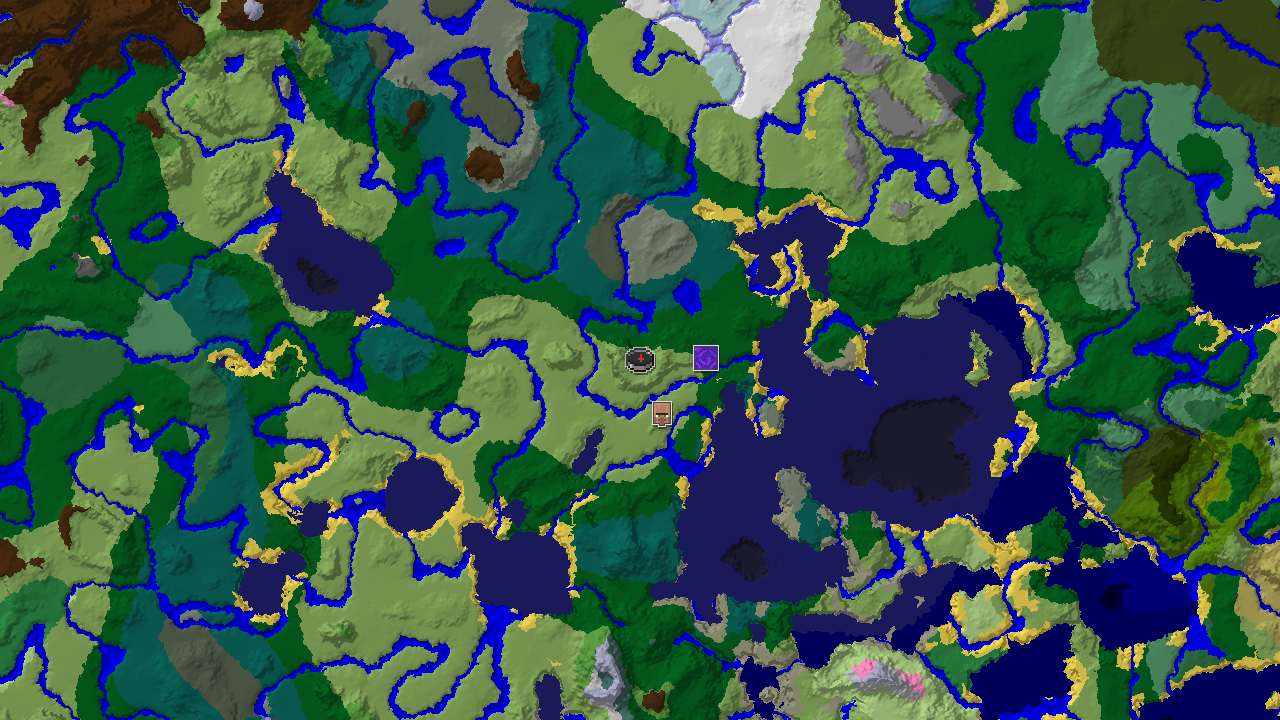 Waterside Village Amidst Diverse Biomes Near Spawn